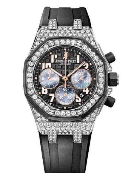 Review 26212CK.ZZ.D002CA.01 Audemars Piguet Royal Oak Offshore Ladycat Chronograph replica watch - Click Image to Close